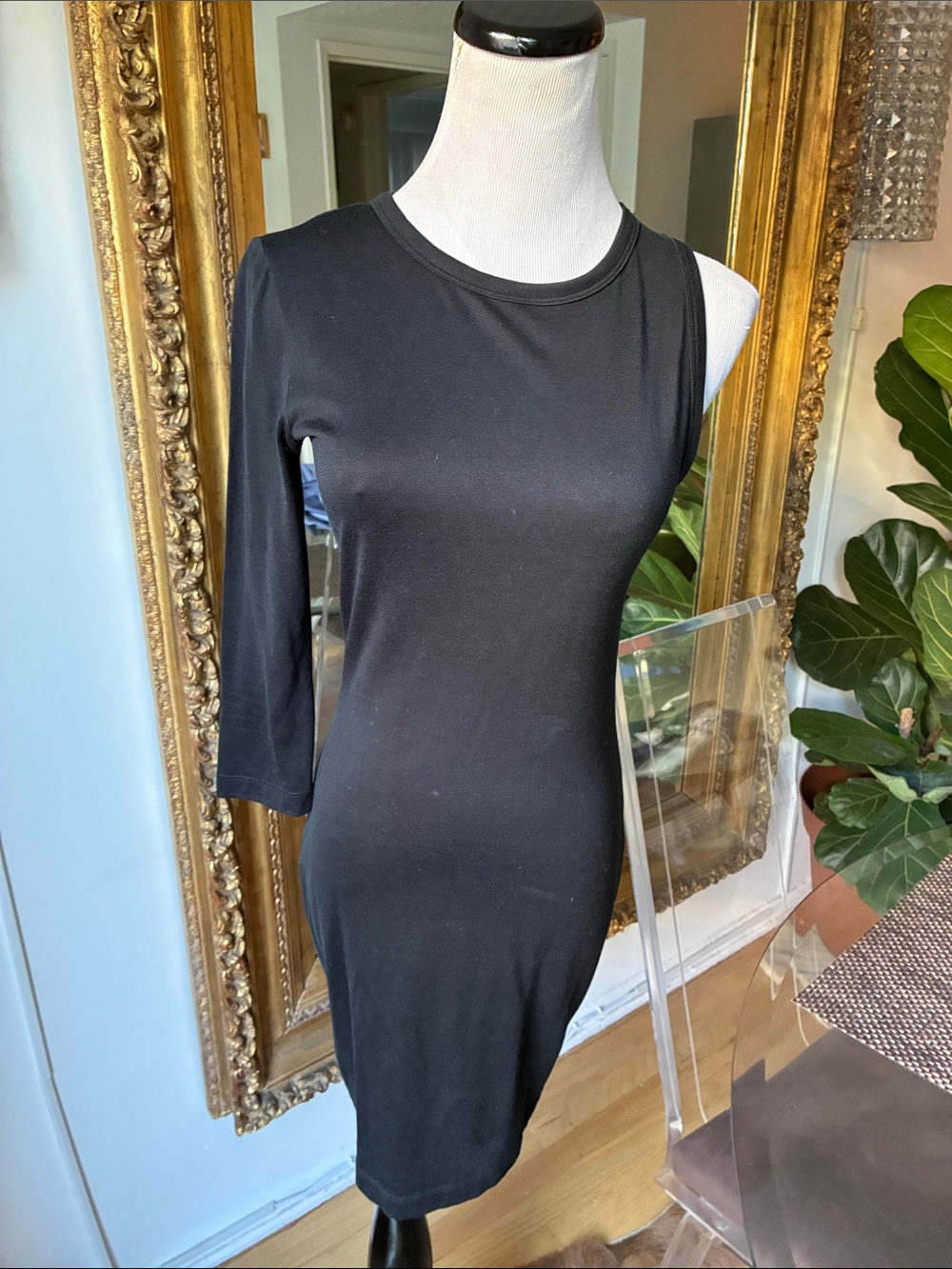 L’agence Black One-Shoulder Bodycon Dress - Women Xs